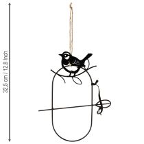 Product Hanging decoration metal decoration birds black feeding station 18×22.5cm 3 pieces