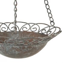 Product Hanging decoration bowl metal for hanging brown white Ø24.5/28cm