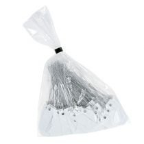 Product White hanging tags 18x60mm with metal wire, weatherproof, ideal for floristry and gift labeling, 250 pieces