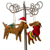 Product Decorative Dachshund Dog Ornament for Christmas Tree, 16cm, 2 Pieces
