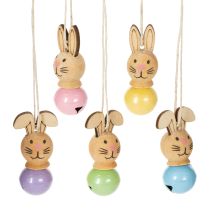 Product Wooden Easter Bunny Decoration Pendants for Spring and Easter Tree, 4cm, 12 Pieces