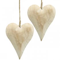 Product Heart made of wood, decorative heart for hanging, heart decoration H16cm 2 pcs