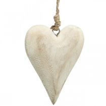 Product Heart made of wood, decorative heart for hanging, heart decoration H10cm 4 pcs