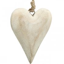 Product Heart made of wood, decorative heart for hanging, heart decoration H13cm 4 pcs