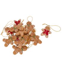 Product Decorative gingerbread man ornaments for Christmas trees, 6cm, 12 pieces