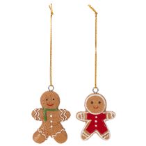 Product Decorative gingerbread man ornaments for Christmas trees, 6cm, 12 pieces