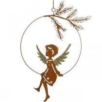 Product Angel Decoration Ring Metal Rust Christmas Decoration 23.5x16.5cm 3 pcs