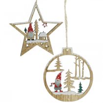 Christmas pendant Christmas tree decorations gnome 8/10cm 12pcs