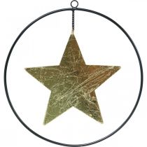 Christmas decoration star pendant gold black 12.5cm 3pcs