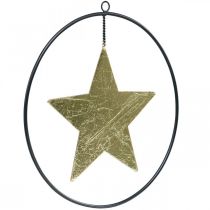 Christmas decoration star pendant gold black 12.5cm 3pcs