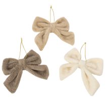 Product Decorative plush bow with hanger, 16cm, 3 pieces