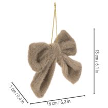 Product Decorative plush bow with hanger, 16cm, 3 pieces