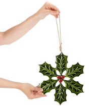 Product Holly ornament, Christmas decoration for hanging, 26cm