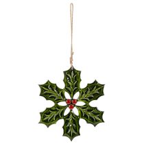 Product Holly ornament, Christmas decoration for hanging, 26cm