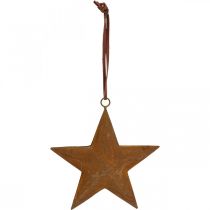 Christmas pendant star metal star rust look H13.5cm