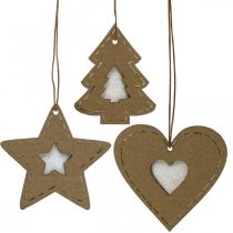 Christmas tree decoration star fir heart paper 7cm 36p