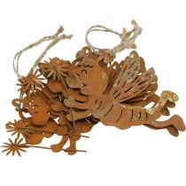 Product Bee to hang up rust deco metal summer decoration 12cm 6pcs