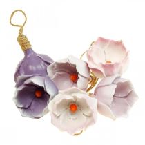 Decorative hanger lily of the valley purple white Ø4cm H6cm 6 pieces