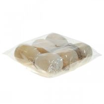 Product Wooden Eggs Decorative Eggs Hanging Natural Easter Eggs Easter Decoration H8cm 6 Pcs