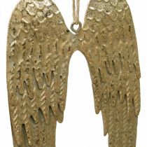 Angel Wing Deco Pendant Christmas Golden 14.5×9cm 4pcs