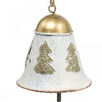 Christmas Bells Vintage Christmas Decoration Golden White 2pcs