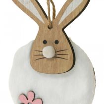 Hanger rabbit deco hanger Easter wood plush 26×7×2cm 6 pieces