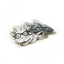 Product Wooden pendant rabbit with glasses carrot glitter 4×7.5cm 9pcs