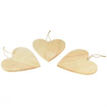 Product Wooden hearts for painting, decorative heart hanger, natural, 20 x 20 cm, 3 pieces