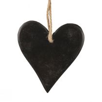 Product Hanging decoration slate heart decorative hearts black 10.5cm 4pcs