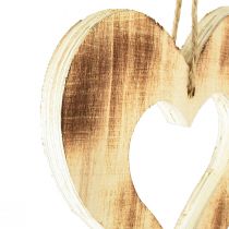 Product Wooden hearts decoration hanger heart in heart flamed 15×15cm 4pcs