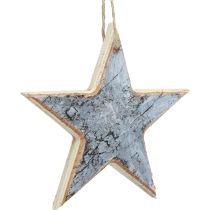 Product Wooden stars decoration decorative hanger rustic decoration white wood Ø15cm