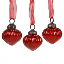 Product Christmas decoration glass hanging glass red 3.5×4cm 12 pcs
