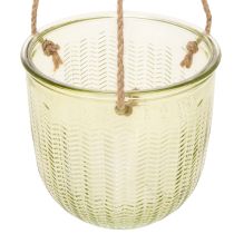 Product Hanging glass pot, decorative glass pot, retro style, green/brown, 14.5cm, 2 pieces