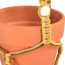 Product Macrame hanging pot hanging pot clay Ø12.5cm H75cm 2pcs