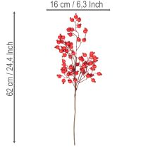 Product Artificial rosehip branch with shiny berries, 62cm