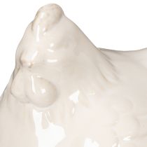 Product Chicken figurine, glossy glazed, for modern home decor, 17cm, 2 pieces