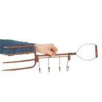 Product Rusty metal hook rail, decorative hay fork, garden decoration, 4 hooks, 62cm