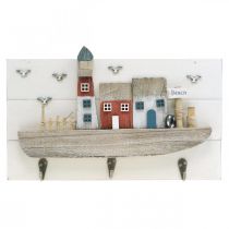 Coat rack Beach, maritime wood decoration, hook strip Boat Shabby Chic L33cm