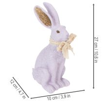 Product Easter bunny decorative figure with bow for stylish Easter decoration in the home, 27cm