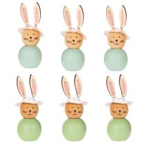 Product Wooden Easter Bunny Figurines, Easter Table Decoration, Cute Bunny Figurines, Spring Decoration, 9cm, 8 Pieces