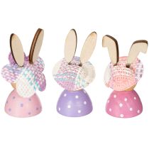 Product Easter bunny table decoration for spring, decorative bunnies with hats, 7cm, 9 pieces