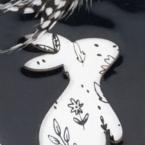 Product Wooden Easter Eggs for Hanging, White and Black, 10cm, 6 Pieces