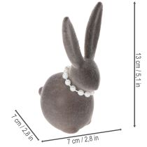 Product Easter bunny decoration with pearl necklace, bunny for living room and Easter table, 13cm, 3 pieces
