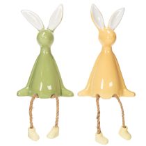 Product Ceramic Easter Bunny Decorative Shelf Sitter for a Cheerful Atmosphere, 22cm, 2 Pieces