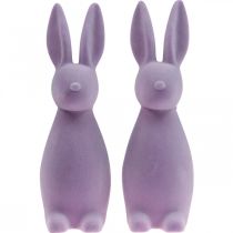 Product Decorative Easter Bunny – 2nd Choice – Flocked Lilac H29.5cm 2 pcs