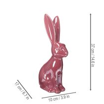 Product Easter decoration rabbit ceramic shiny figure for Easter and spring 37cm