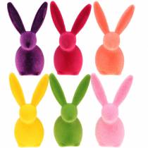 Product Flocked rabbit, colorful, 13cm high, assorted, 6 pieces
