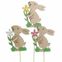 Product Flower stick rabbit made of wood 9cm 12 pcs