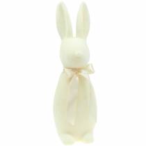 Product Bunny flocked cream white H49cm