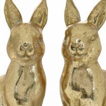 Decorative bunny gold sitting, bunny to decorate, pair of Easter bunnies, H16.5cm 2pcs